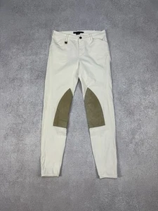 Ralph Lauren Blue Label Jodhpurs Equestrian Horse Riding Pants Suede White Sz 2 - Picture 1 of 10