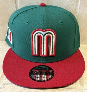 New Era Mexico M Hat 9FIFTY Snapback Red Green Adjustable Cap Baseball - Picture 1 of 8