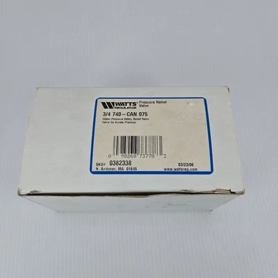 Watts Regulator 3/4 740-CAN 075 Pressure Relief Valve 75 PSI BTU 1886000 - Image 1 of 4