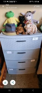 Plastic 4 Drawer Wide Weave Tower Decorative Storage. (Items Are New In Box) - Picture 1 of 1