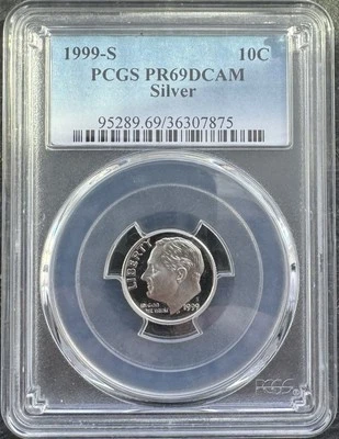 1999-S Roosevelt Dime PR69DCAM Silver PCGS Toned on reverse  - Image 1 of 2