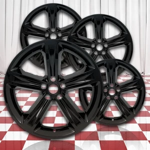 Gloss Black 20in Wheel Skin Overlays for 14-17 Dodge Challenger [ABS] - Picture 1 of 6