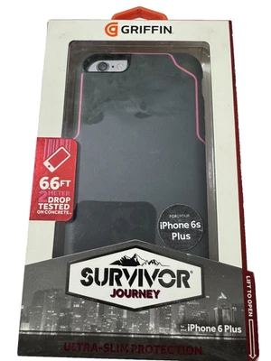 Griffin Survivor Journey Ultra-Sim Case for Apple iPhone 6 Plus - Grey/Pink - Image 1 of 2