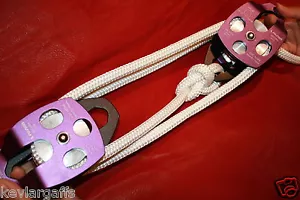 Twin sheave block and tackle 7500Lb pulley system 100 feet 1/2 Double Braid Rope - Picture 1 of 10