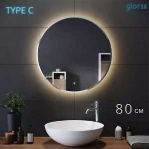 80cm LED Illuminated Mirror Wall Mounted Touch Dimmable Frameless Backlit Mirror - Picture 1 of 8