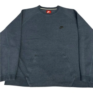 NIKE Tech Fleece Crew Felpa Uomo XXL Blu/Nero Erica Tasca Canguro - Foto 1 di 10