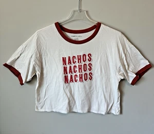 American Eagle Nachos T-Shirt Cropped Tee Damen Gr. XL Creme Rot Orange Selten - Bild 1 von 11