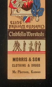 1930s? Clubfello Worsteds Buffalo NY Morris & Son Clothing & Drugs McPherson KS - Picture 1 of 1