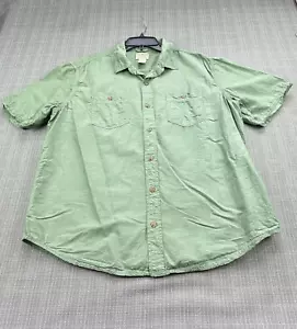 LL Bean Shirt Mens Large Traditional Fit Linen Tencel Blend Green Comfort - Picture 1 of 6