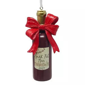 Hallmark 2021 Decorazione Albero di Natale Polo Nord Noir Bottiglia di Vino Rosso - Foto 1 di 2