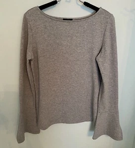 Halogen Women’s Soft Gray Pullover Sweatshirt Long Bell Split Sleeves Size M - Picture 1 of 9