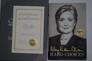 SIGNED Hillary Clinton Hard Choices Numbered + Leather+ COA President Bill POTUS - Picture 1 of 10