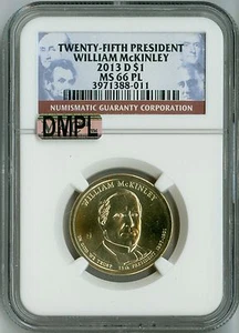 2013 D NGC MS66PL, MAC DMPL $1 25TH PRESIDENT McKINLEY DOLLAR, PROOFLIKE, RARE! - Picture 1 of 3