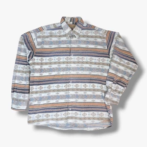 VINTAGE Match Casual Aztec Button Shirt Medium M Mens Long Sleeve Regular Fit - Picture 1 of 10