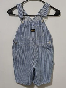 Vintage OshKosh B'Gosh Pinstripe Button Overalls Youth Sz 6 - Picture 1 of 5