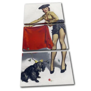 Vintage Girl Poster Sexy Retro Pin-ups TREBLE CANVAS WALL ART Picture Print - Picture 1 of 1