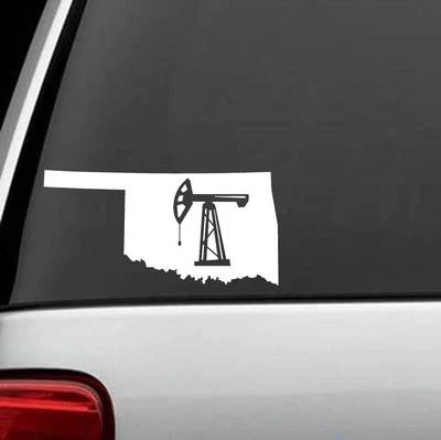 BLUEGRASS DECALS Oklahoma State Oilfield Oil Pump Jack Decal Sticker Truck SUV Laptop Weld F1074