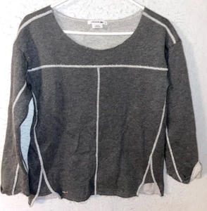 Camisa polar LACOSTE para mujer talla 38 Xs gris brillante metálica manga 3/4 - Imagen 1 de 8