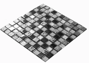 Mosaico in vetro argento, tessere di mosaico, tessere CRYSTAL lucide... - Zdjęcie 1 z 5