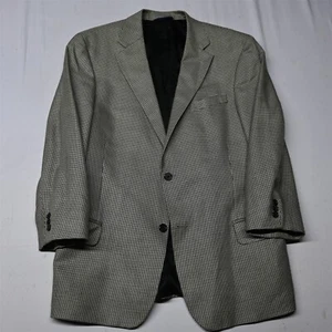 T Harris London 44L Houndstooth Silk Wool Mens Suit Blazer Jacket Sport Coat - Picture 1 of 12