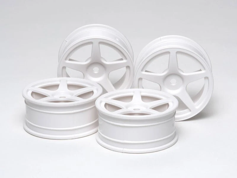 Tamiya 53471 1/10 RC Car 24mm Medium-Narrow 5-Spoke Wheels(White,Offset+0) - Image 1 of 1