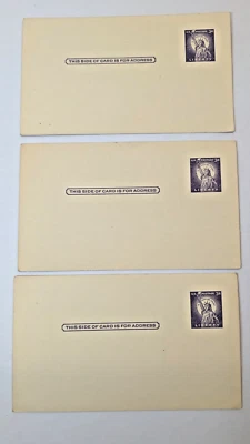 Lot Of Three Vintage Unused  Post Cards Liberty 3 Cent - Image 1 of 2