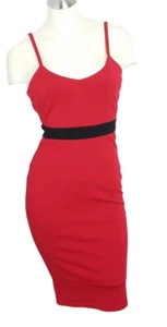 AX paris band contrast Red Bodycon dress Uk size 8 US 4 - Picture 1 of 7
