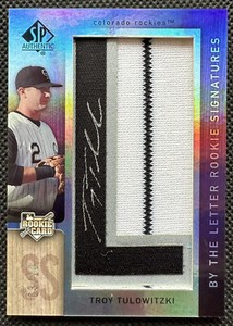 2007 SP AUTHENTIC TROY TULOWITZKI ROOKIE LOGO LETTER PINSTRIPE AUTO 3/10 ROCKIES