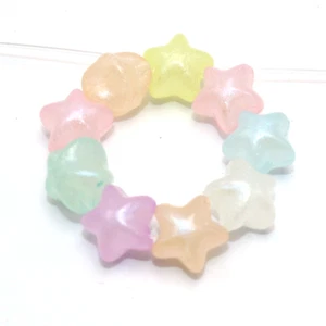 100 Mixed Shiny Mermaid Color Acrylic Star Beads 11mm Charm DIY Earring Bracelet - Picture 1 of 6