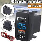 USB Car Charger Socket Type-C QC3.0 Port Voltmete'?