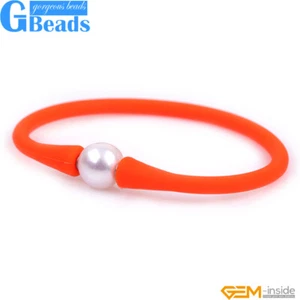 Multi-Color Pearls Beaded Purple Rubber Stretch Bracelet Women Jewelry String - Picture 1 of 82