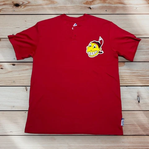 Red Cleveland Indians/Guardians Majestic Cool Base #6 Shirt - Adult Size Large Cover