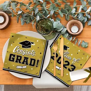 50er-Pack Abschlussfeier Einwegpapier Servietten College High School Abschluss - Bild 1 von 5