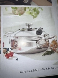 Princess House - Vida Sana 5-Ply Stainless Steel 2.5 Qt Casserole (5561) - Picture 1 of 2