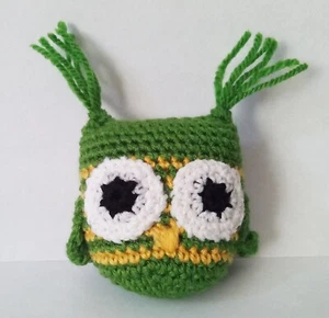 Crochet handmade owl Green bird Pocket worry pet Amigurumi animal toy - Picture 1 of 8