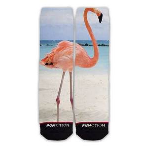 Function - Pink Flamingos Fashion Sock Tropical Exotic Bird Animal novelty socks - Picture 1 of 3