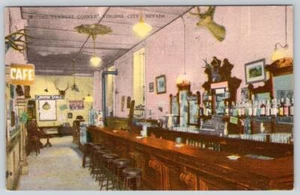 VIRGINIA CITY NEVADA ASERRÍN ESQUINA SUICIDIO FARO MESA BAR LICOR POSTAL - Imagen 1 de 2