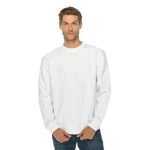 Sportliches & reichhaltiges Unisex-Sweatshirt Gr. L Basic weiß ~ 100 % Baumwolle ~ Made in USA - Bild 1 von 3