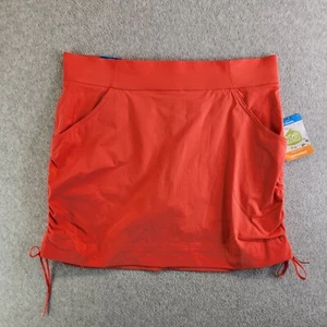Columbia Skirt Womens L Orange Anytime Casual Skort Ruched Camping Hiking Travel - Picture 1 of 14