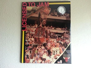 Michael Jordan Champions Chicago Bulls Dunk NBA Custom Licensed Jam Wood Poster - Picture 1 of 8