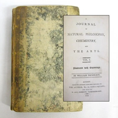 Journal of Natural Philosophy & The Arts Vol 1 by William Nicholson Jan-Apr 1802 Foto 1 de 4