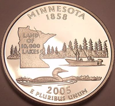 Awesome Cameo Proof 2005-S Minnesota State Quarter~Free Shipping Included~  - Image 1 of 2