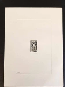 Kräuter Fichter Gravur "Kokosnussträger" #67/300 signiert *kleine gelbe Markierung Top L - Bild 1 von 3