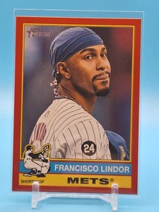 Francisco Lindor 2025 Topps Heritage Baseball bordo rosso #229 Mets - Foto 1 di 2