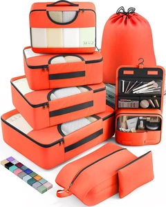 Set organizer bagagli cubi da viaggio 8 pezzi con borsa bucato e toilette - Foto 1 di 9