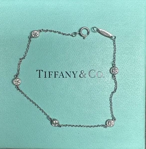 Tiffany & Co Elsa Peretti By The Yard Platinum Diamond 5 Station Bracelet 7” - Picture 1 of 7