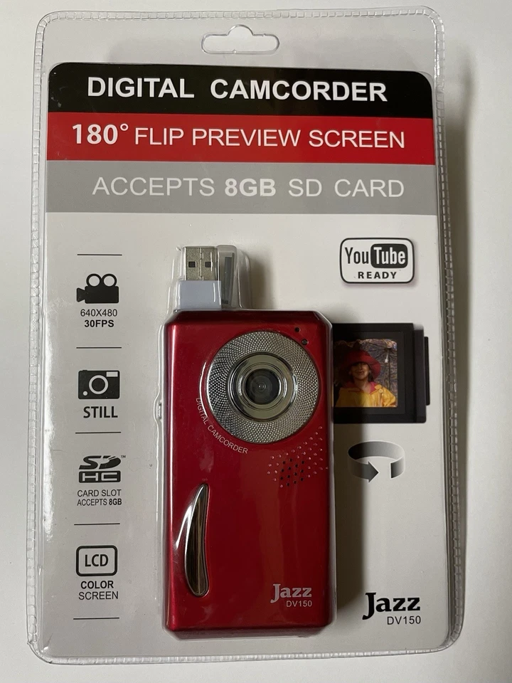 Jazz DV150 Digital Camcorder 2009 Video Recorder Camcorder USB Flip Screen - Image 1 of 4