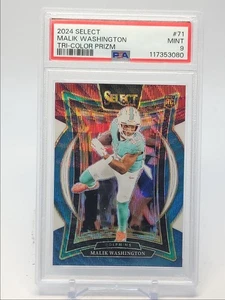 MALIK WASHINGTON 2024 SELECT CONCOURSE ROOKIE TRI-COLOR RC /299 PSA 9 Q3838 - Picture 1 of 2