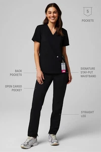 FABLETICS Ion Scrub Pant - Black - Size S Tall - Picture 1 of 6