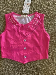 Top LingQiShiZu Niñas Sin Mangas Rosa Estrellas Nuevo Con Etiquetas - Imagen 1 de 5